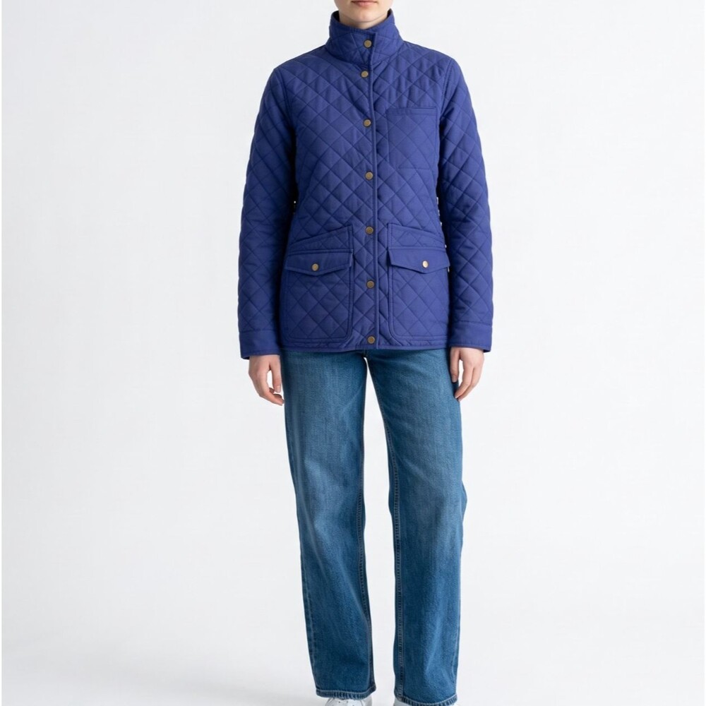 Duluth Trading Co Cortland Quilted Jacket Women Small Blue Chore Coat